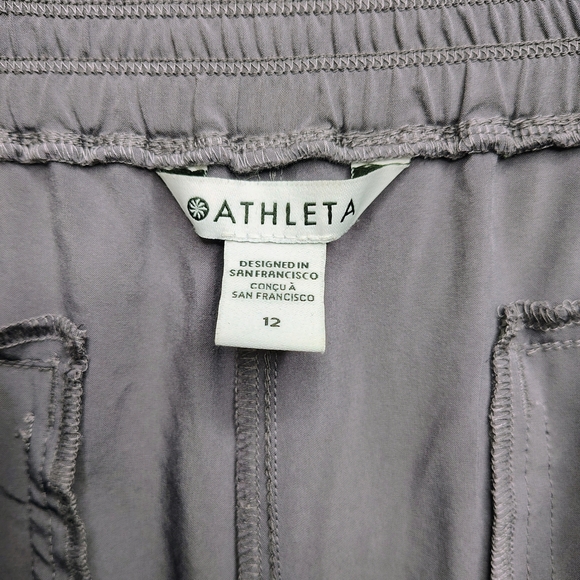 Athleta Dusk Violet Savannah Jogger Pants Sz 12 Elastic Waist 4 Pockets - Picture 3 of 13
